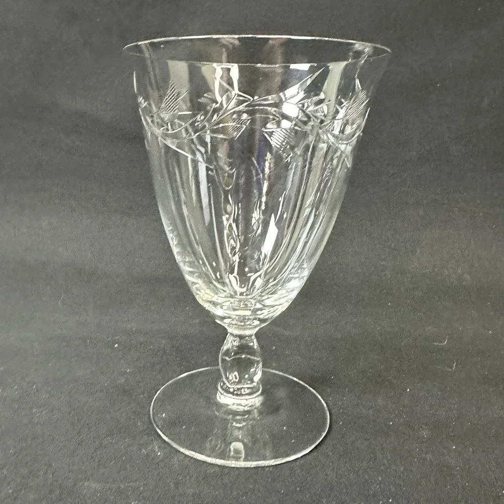Cambridge 'Lynbrook' Iced Tea Goblet, Etched Crystal, Vintage 1950s,‎ Set Of 3